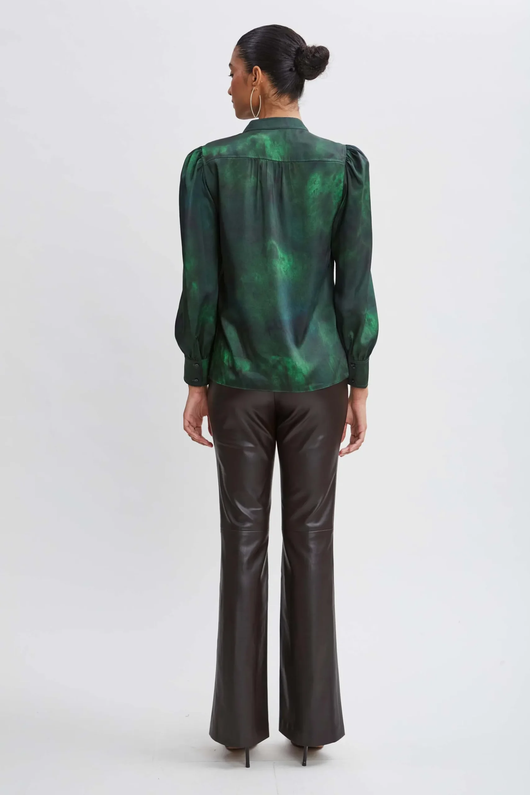 Elie Tahari Tops & Sweaters-Marble Button Down Shirt GREENMULTI