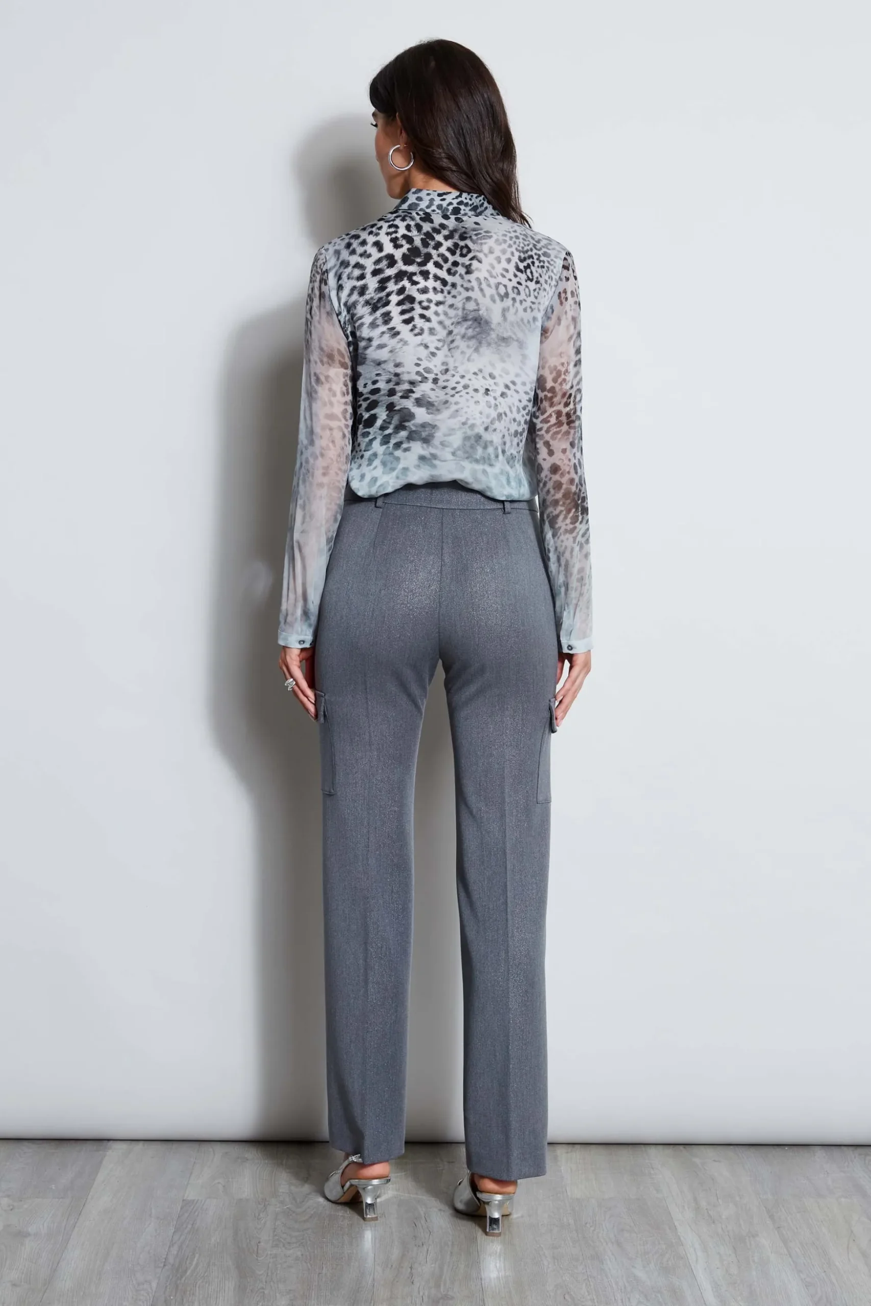 Elie Tahari Bottoms|Suiting-Metallic Cargo Pant METALLICGREY