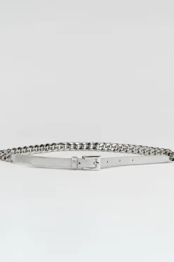 Elie Tahari Fragrance|Gloves-Metallic Chain Belt SilverMetallic