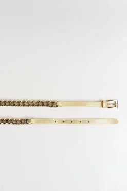 Elie Tahari Fragrance|Gloves-Metallic Chain Belt GoldMetallic