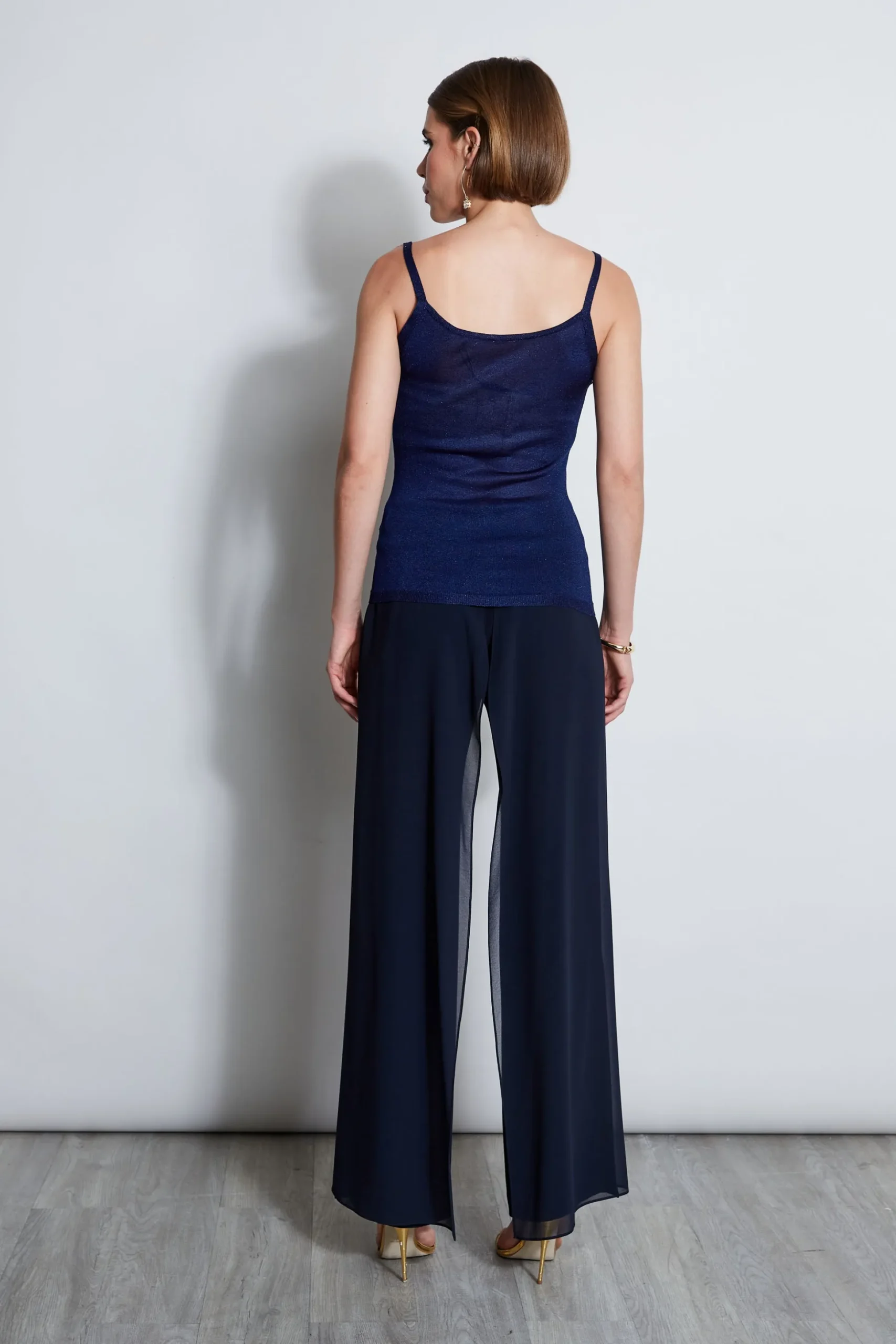 Elie Tahari Tops & Sweaters-Metallic Knit Cami GALAXYNAVY