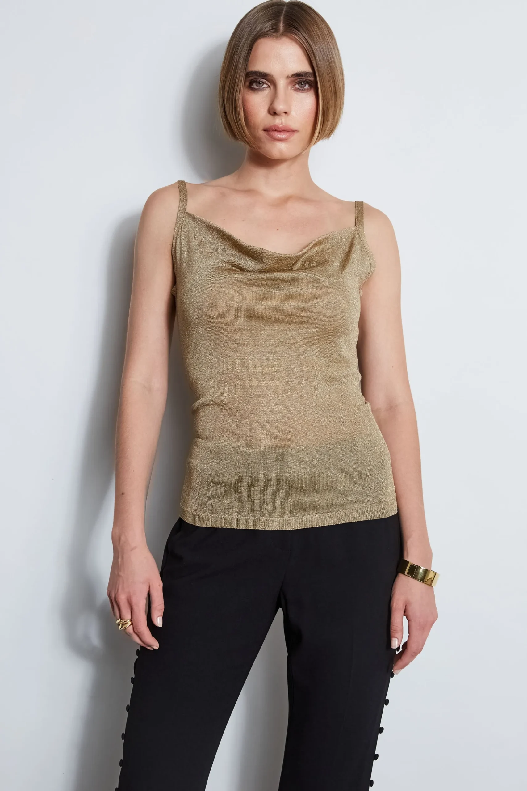 Elie Tahari Tops & Sweaters-Metallic Knit Cami BRONZE
