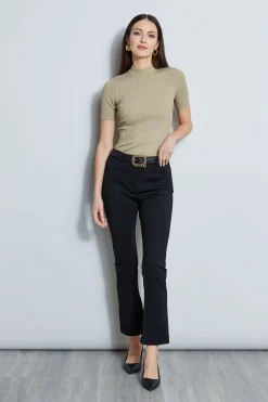 Elie Tahari Tops & Sweaters-Metallic Mock Neck Sweater GOLDMETALLIC