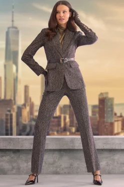 Elie Tahari Suiting|Jackets & Blazers-Metallic Tweed Blazer BLACKMULTI