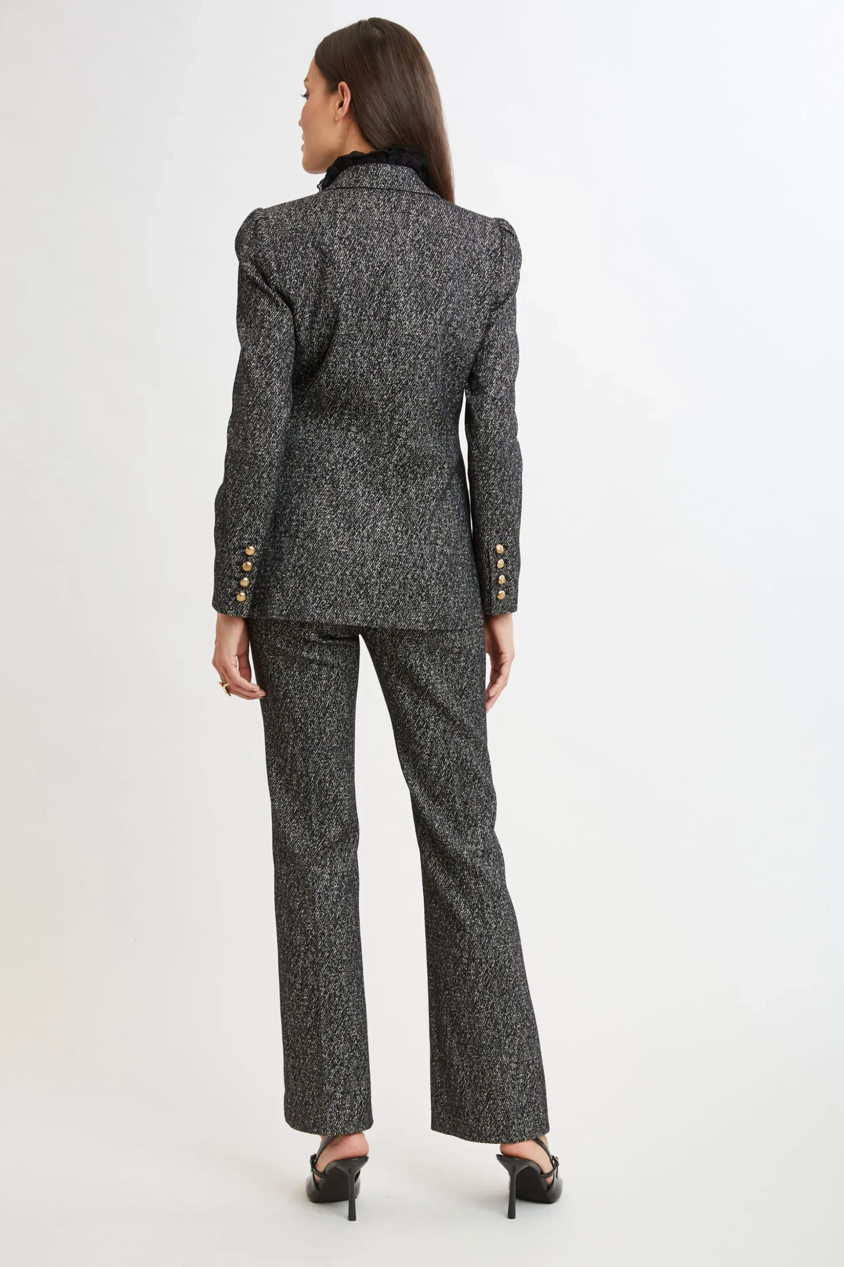 Elie Tahari Suiting|Jackets & Blazers-Metallic Tweed Blazer BLACKMULTI
