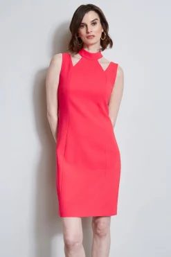 Elie Tahari Dresses & Jumpsuits|Sleeveless Dresses-Mock Neck Cut Out Dress WILDSTRAWBERRY