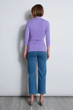 Elie Tahari Tops & Sweaters-Mock Wrap Knit GRAPE