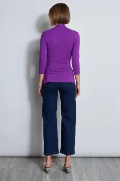 Elie Tahari Tops & Sweaters-Mock Wrap Knit BERRY