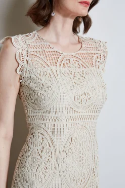 Elie Tahari Dresses & Jumpsuits|Sleeveless Dresses-Mosaic Lace Dress FLOUR