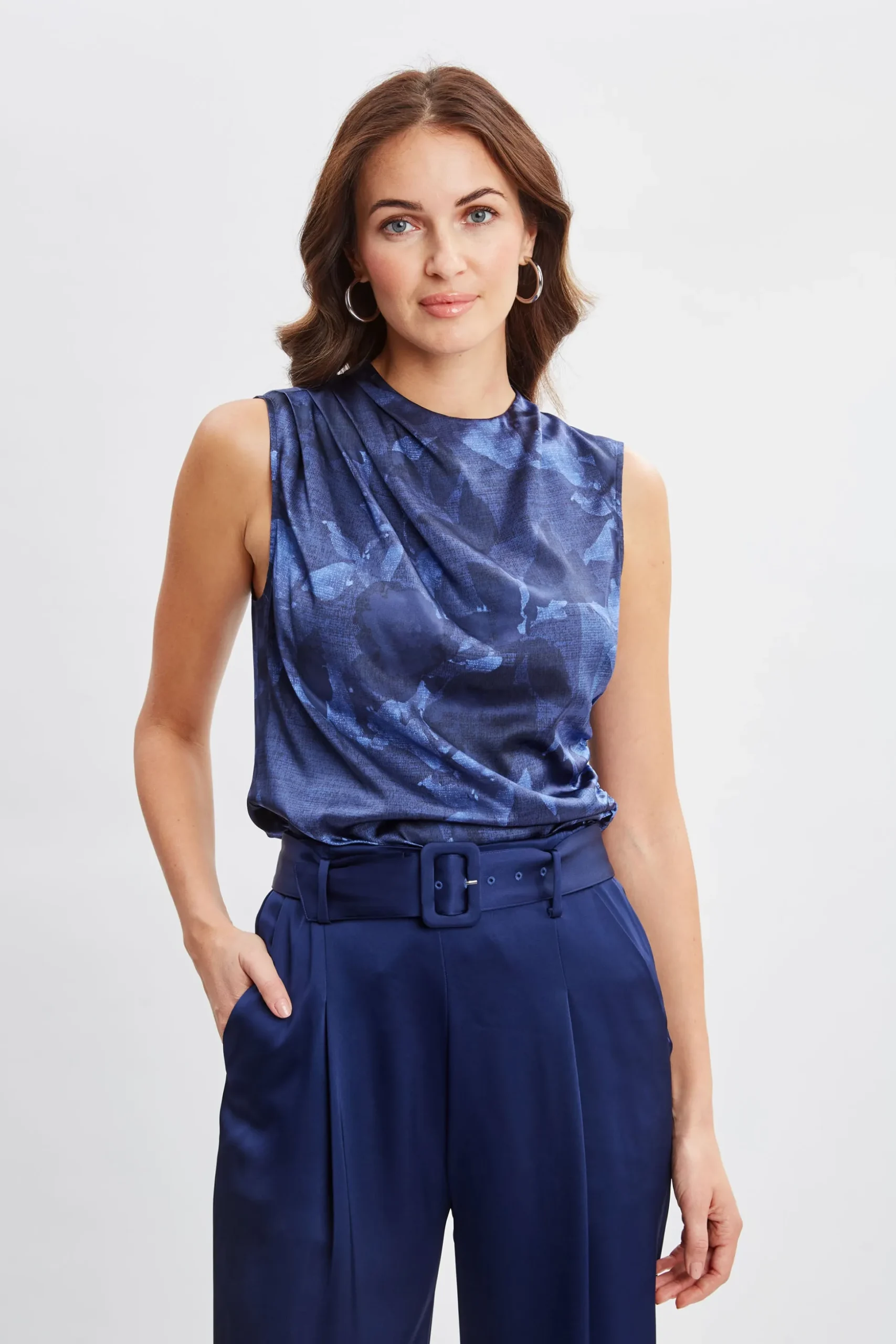 Elie Tahari Tops & Sweaters-Night Shadow Silk Top MULTI