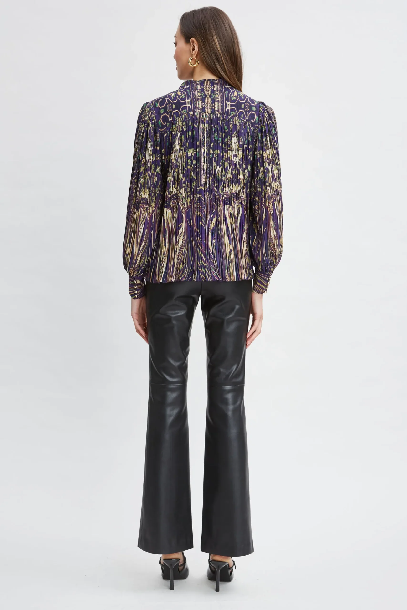 Elie Tahari Tops & Sweaters-Paisley Micro Pleat Shirt STERLINGPALACEPRINT