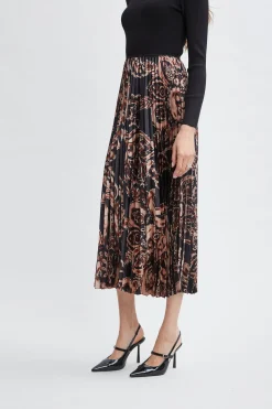 Elie Tahari Dresses & Jumpsuits-Paisley Pleated Midi Dress NOIR/MYSTICALPAISLEYPRINT