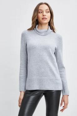Elie Tahari Tops & Sweaters-Pearl Turtleneck Cashmere Wool Sweater MARBLE