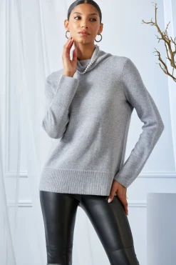 Elie Tahari Tops & Sweaters-Pearl Turtleneck Cashmere Wool Sweater MARBLE