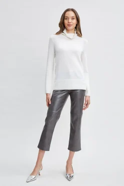 Elie Tahari Tops & Sweaters-Pearl Turtleneck Cashmere Wool Sweater SNOW