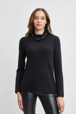 Elie Tahari Tops & Sweaters-Pearl Turtleneck Cashmere Wool Sweater BLACK