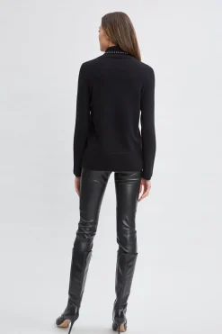 Elie Tahari Tops & Sweaters-Pearl Turtleneck Cashmere Wool Sweater BLACK