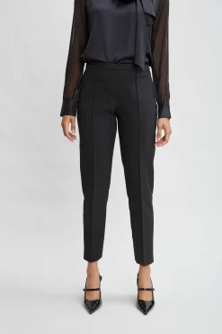 Elie Tahari Bottoms|Suiting-Pintuck Slim Pant BLACK