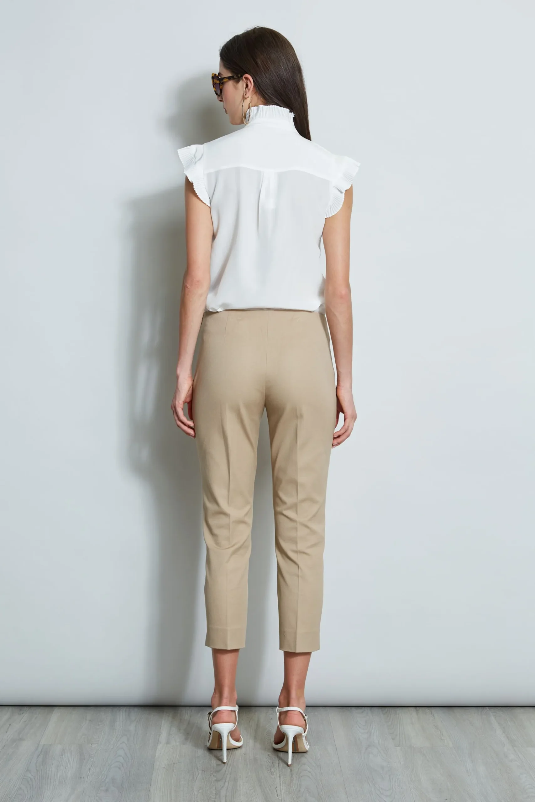 Elie Tahari Tops & Sweaters-Pleated Flutter Silk Shirt SkyWhite