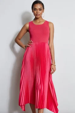 Elie Tahari Dresses & Jumpsuits|Midi Dresses-Pleated Midi Dress ISLANDPINK