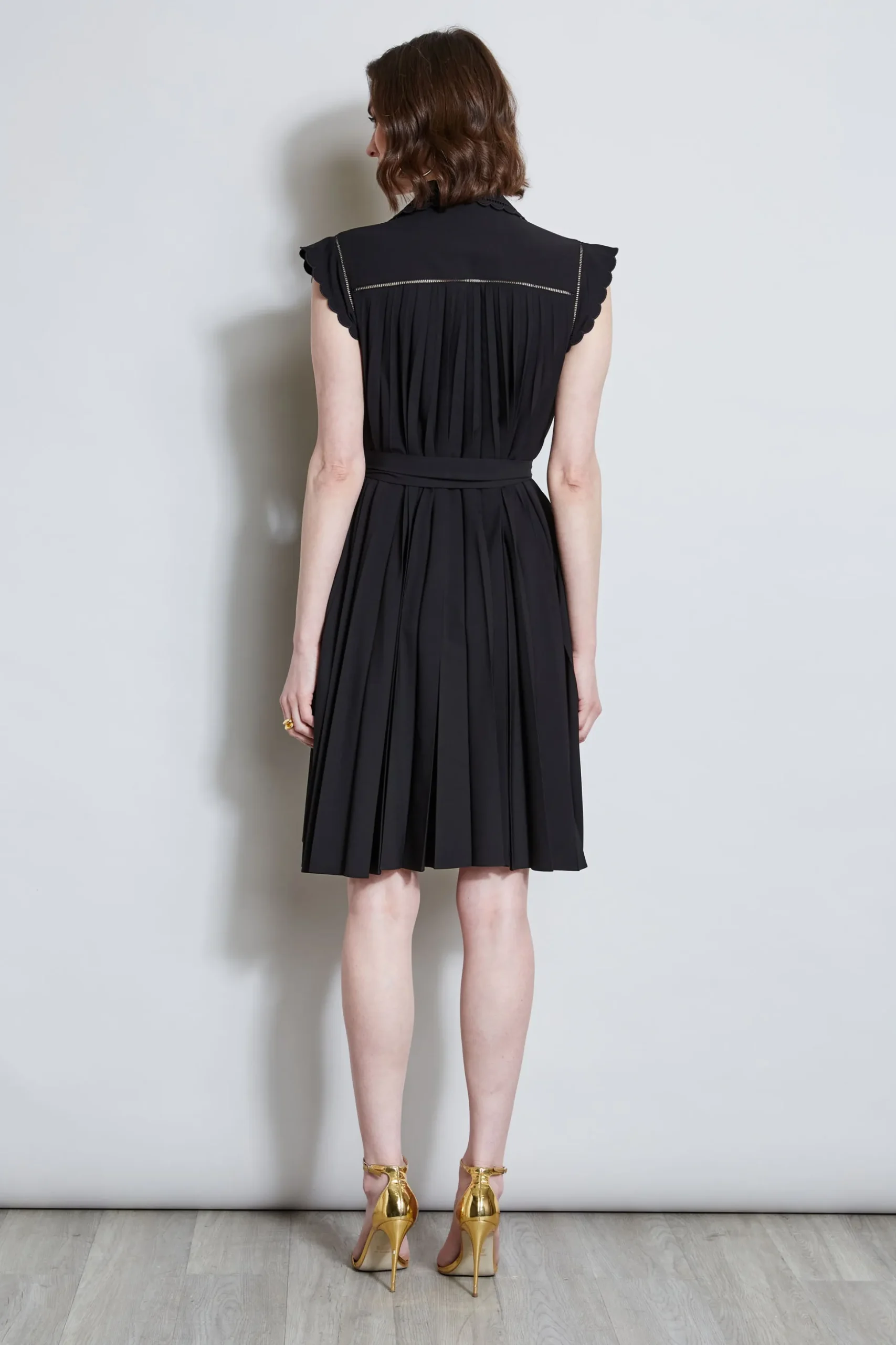 Elie Tahari Dresses & Jumpsuits-Pleated Scallop Dress NOIR