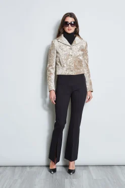 Elie Tahari Jackets & Blazers-Quilted Velvet Cropped Jacket BEIGE