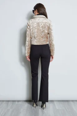 Elie Tahari Jackets & Blazers-Quilted Velvet Cropped Jacket BEIGE