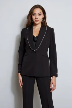 Elie Tahari Jackets & Blazers-Rhinestone Edged Blazer NOIR
