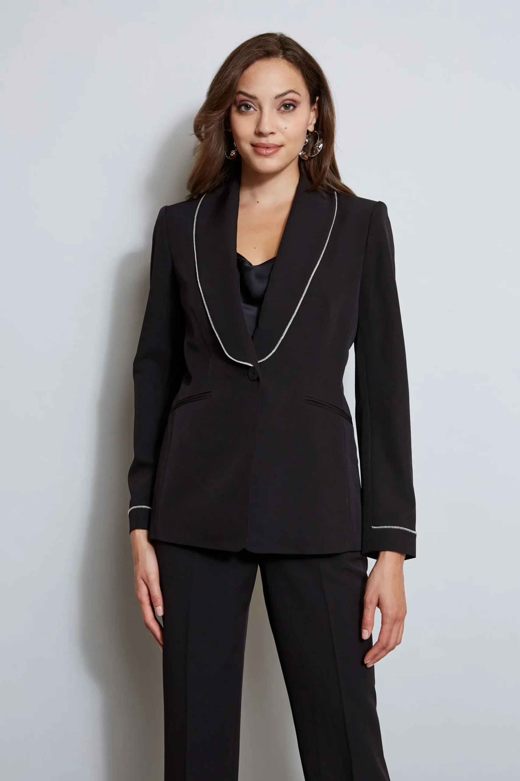 Elie Tahari Jackets & Blazers-Rhinestone Edged Blazer NOIR