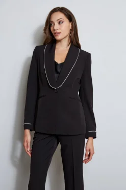 Elie Tahari Jackets & Blazers-Rhinestone Edged Blazer NOIR