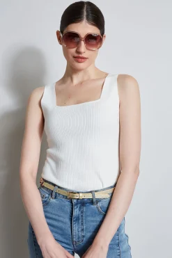Elie Tahari Tops & Sweaters-Rib Detail Sweater Tank FOAM
