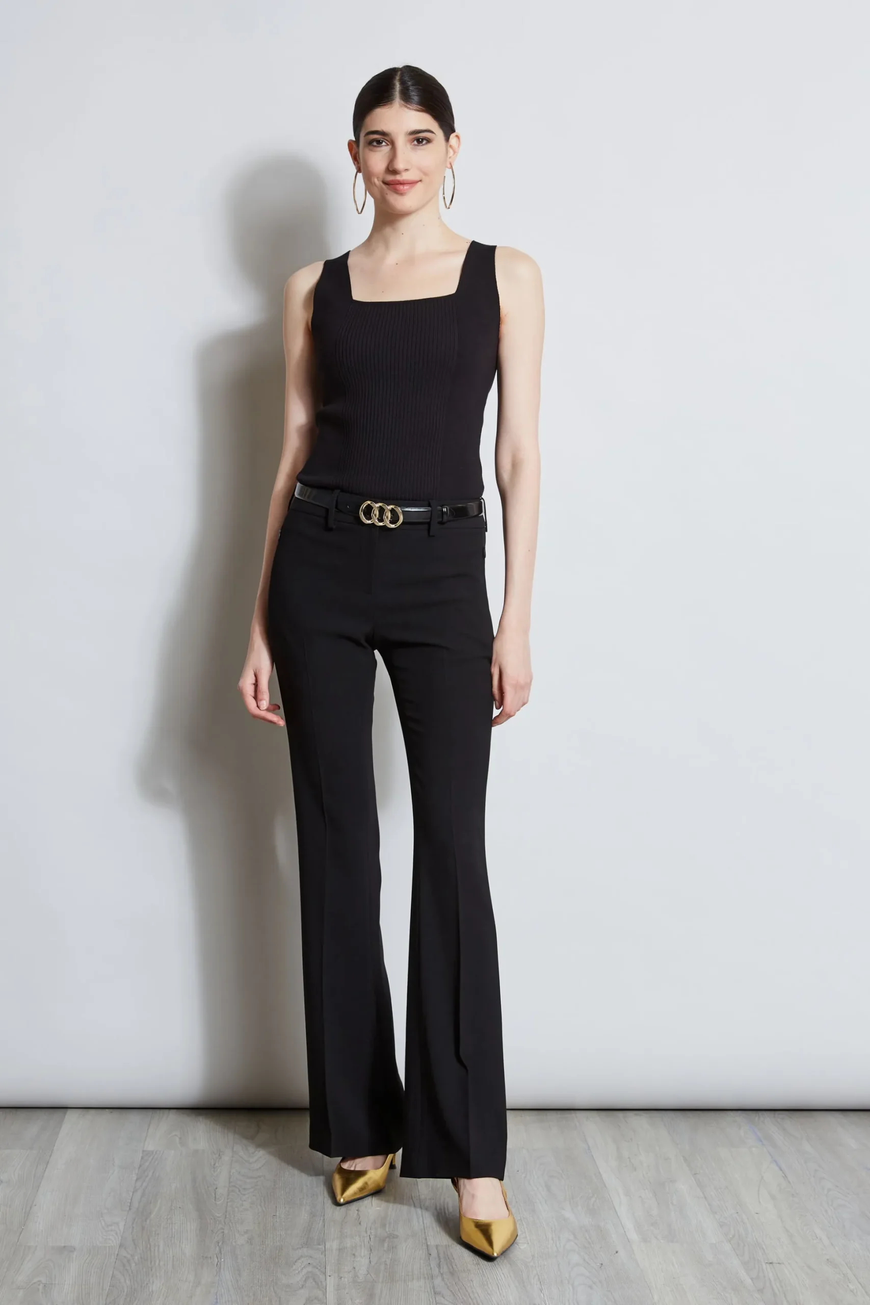 Elie Tahari Tops & Sweaters-Rib Detail Sweater Tank BLACK