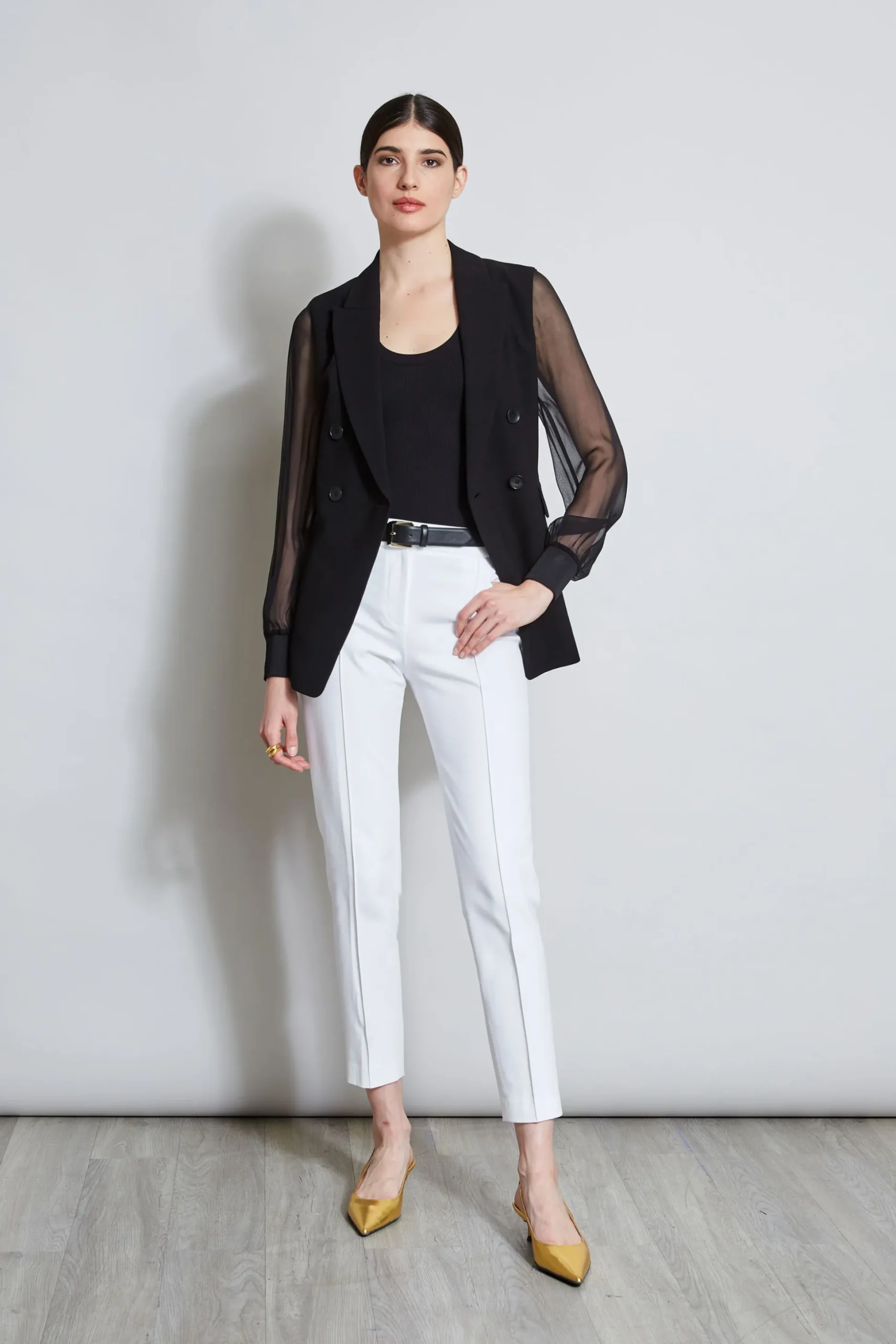 Elie Tahari Tops & Sweaters-Rib Knit Scoop Tank Top BLACK