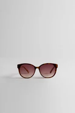 Elie Tahari Fragrance|Gloves-Round Mirror Sunglasses TORTOISE
