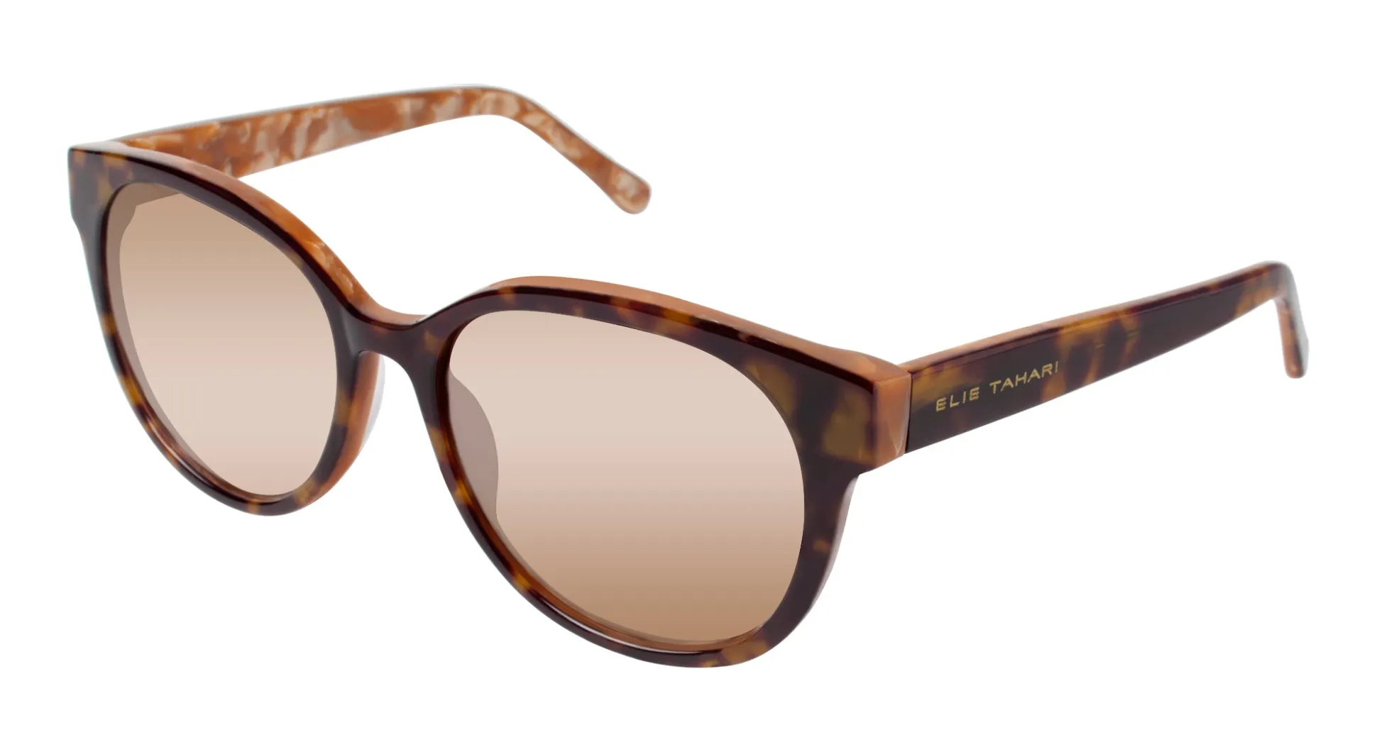 Elie Tahari Fragrance|Gloves-Round Mirror Sunglasses TORTOISE