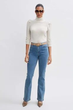 Elie Tahari Tops & Sweaters-Ruched Sleeve Cashmere Wool Sweater BUFFMELANGE