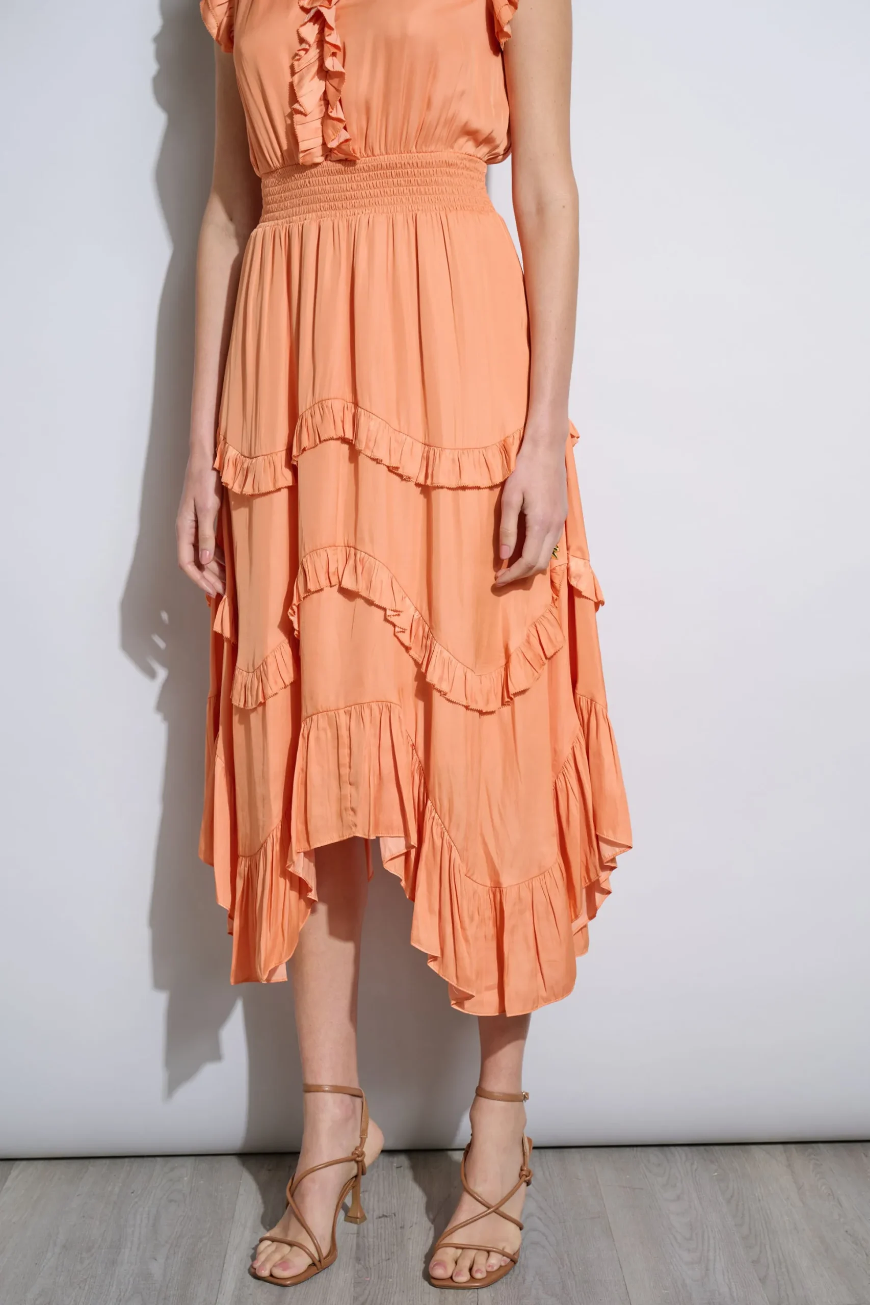 Elie Tahari Dresses & Jumpsuits|Midi Dresses-Ruffle Midi Dress HOPSCOTCH