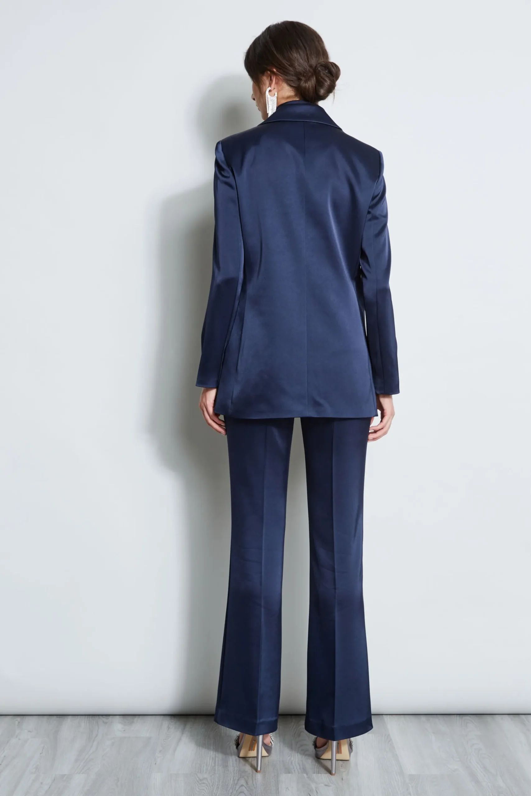 Elie Tahari Jackets & Blazers-Satin Boyfriend Blazer MIDNIGHT