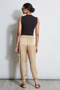 Elie Tahari Bottoms-Satin Cargo Pant SANDCASTLE