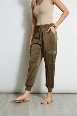 Elie Tahari Bottoms-Satin Cargo Pant SAVOY