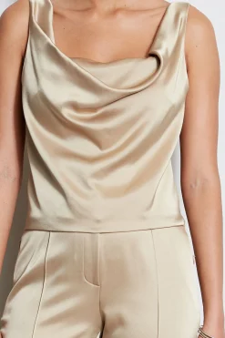 Elie Tahari Tops & Sweaters-Satin Cowl Cami SANDCASTLE