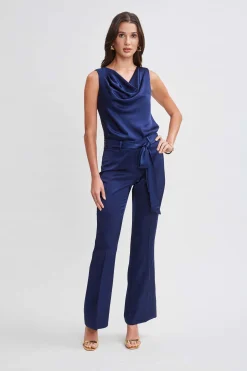 Elie Tahari Tops & Sweaters-Satin Cowl Top MIDNIGHT