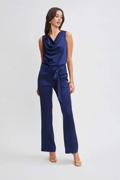 Elie Tahari Tops & Sweaters-Satin Cowl Top MIDNIGHT