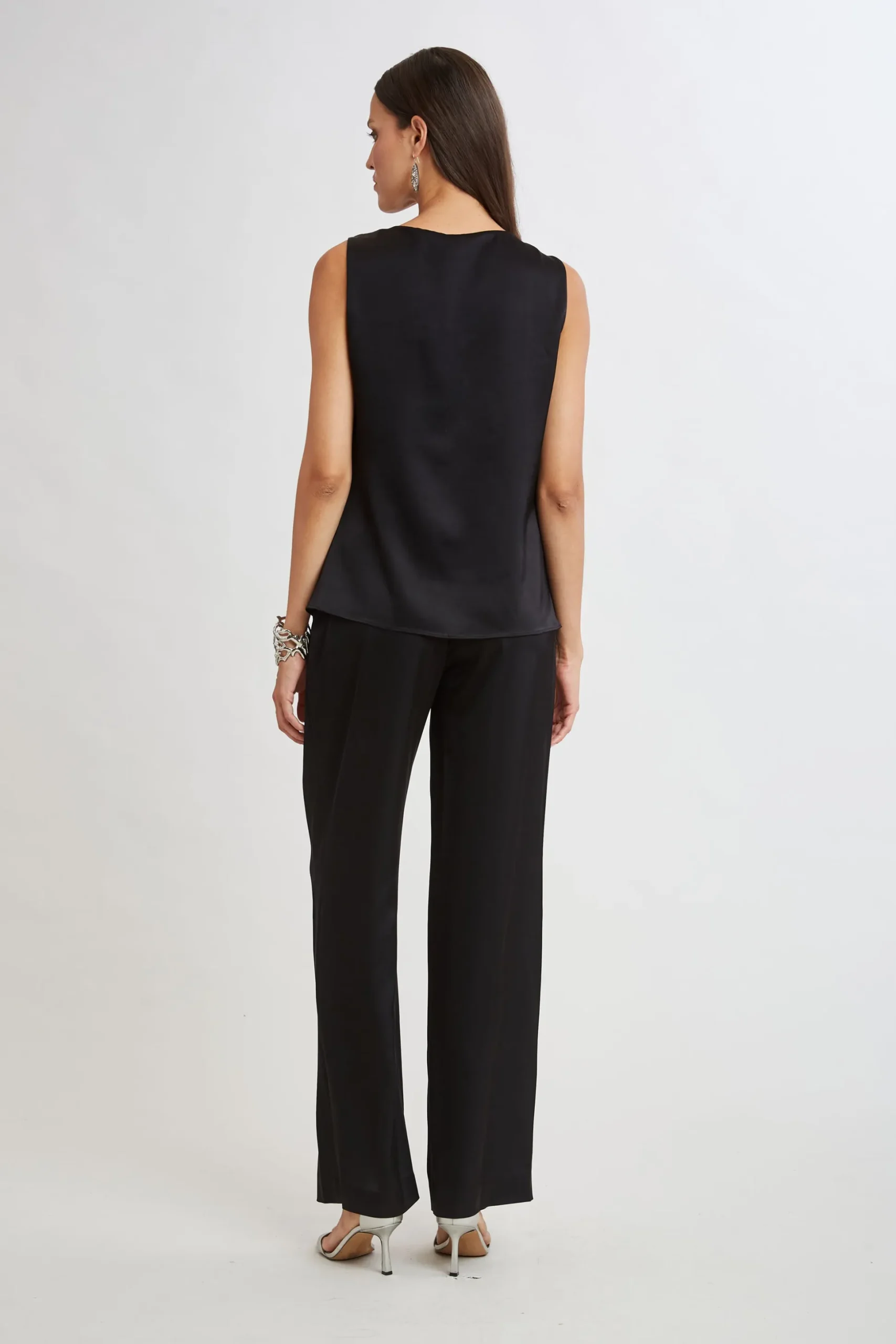 Elie Tahari Tops & Sweaters|Suiting-Satin Cowl Top BLACK