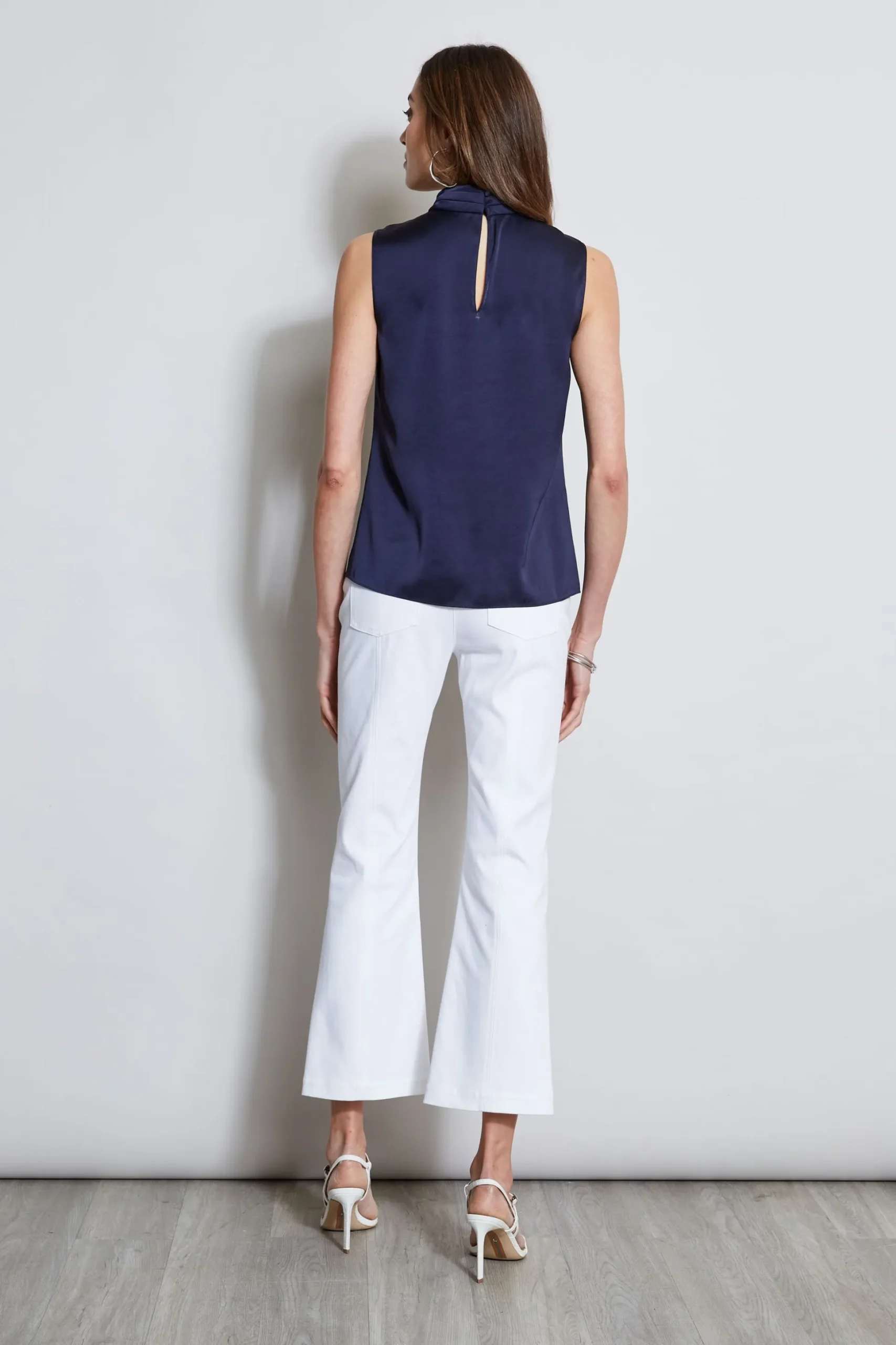 Elie Tahari Tops & Sweaters-Satin Draped Neck Top STARGAZER