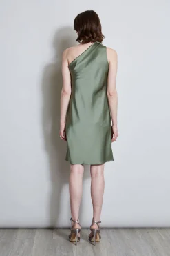 Elie Tahari Dresses & Jumpsuits|Short Dresses-Satin Scarf Dress TUSCANOLIVE