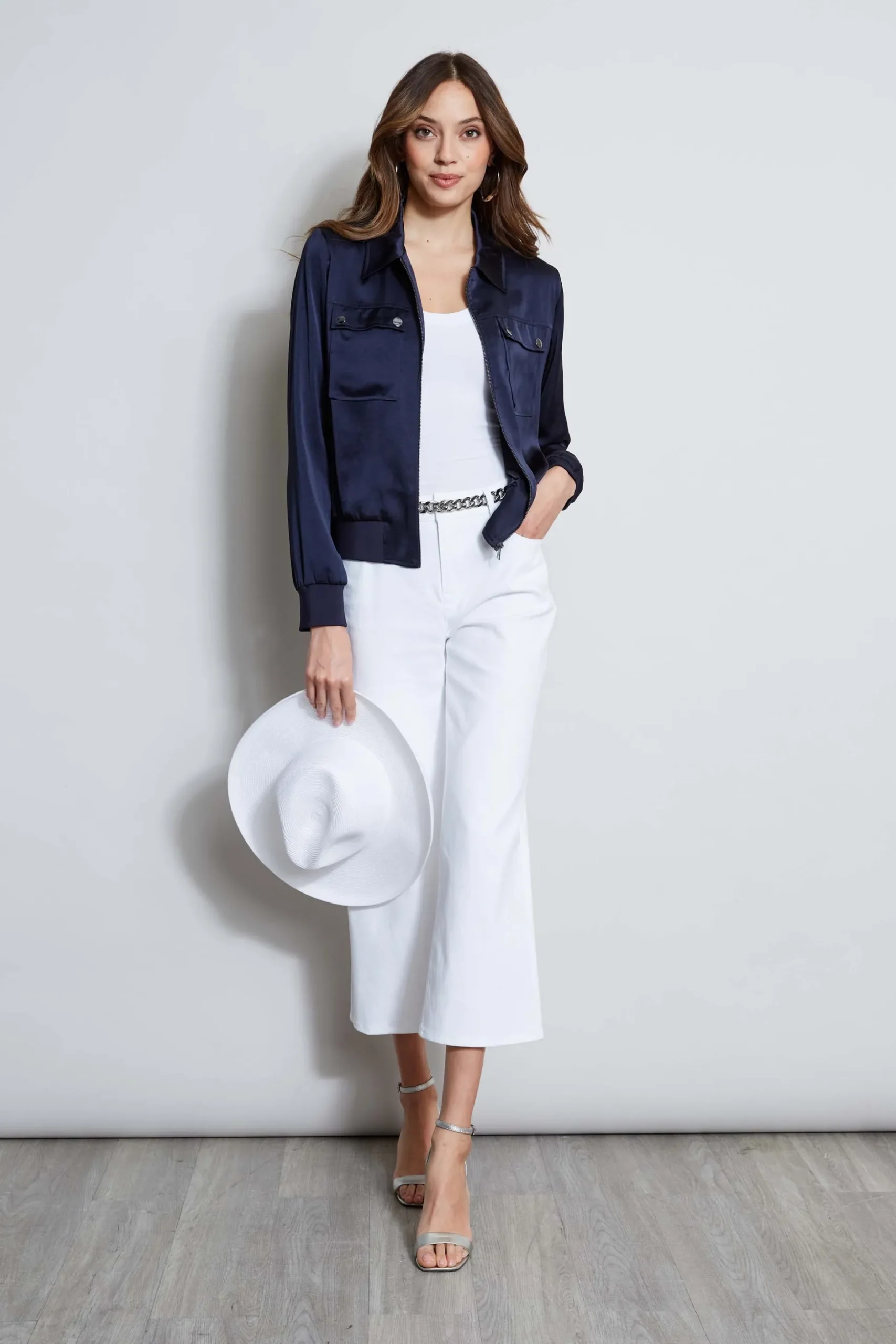 Elie Tahari Jackets & Blazers-Satin Utility Pocket Jacket STARGAZER