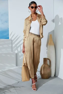 Elie Tahari Jackets & Blazers-Satin Utility Pocket Jacket SANDCASTLE