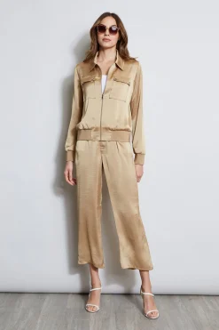 Elie Tahari Jackets & Blazers-Satin Utility Pocket Jacket SANDCASTLE
