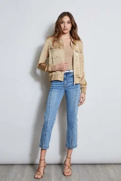 Elie Tahari Jackets & Blazers-Satin Utility Pocket Jacket SANDCASTLE